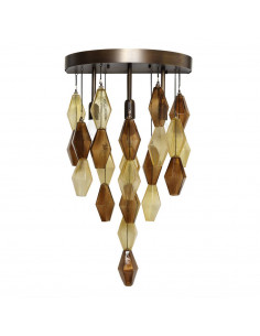 Murano glass chandelier with gold decorations