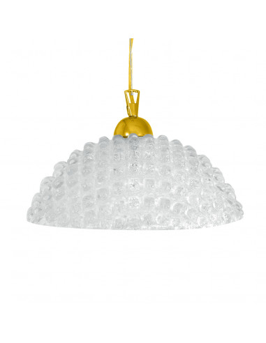 Pearl suspension in crystal color Murano glass gold structure