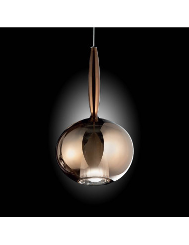 Nyl sospensione moderna a sfera aperta design in vetro murano color bronzo su sfondo nero