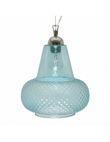 Lampada a Sospensione moderna marrakech balloton in vetro Murano azzurro