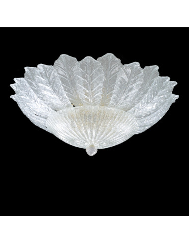 Classic Murano ceiling light with grit glass leaves