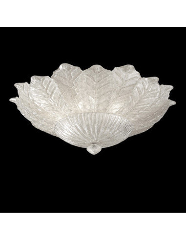 Classic Murano ceiling light with grit glass leaves