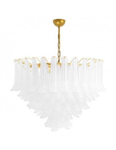 Lustre vintage Murano Dalie Diamond grand avec pétales en verre sella graniglia, or