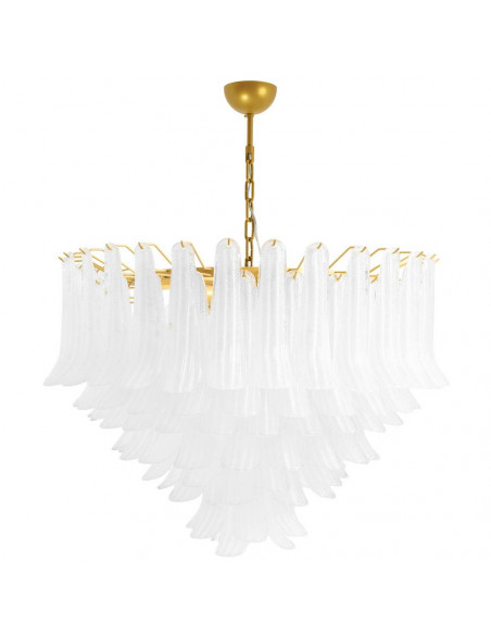 Lustre vintage Murano Dalie Diamond grand avec pétales en verre sella graniglia, or