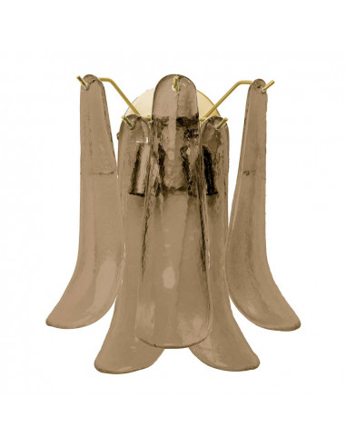 applique vintage in vetro di murano sella fumè struttura oro