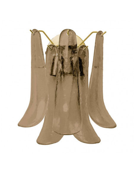 applique vintage in vetro di murano sella fumè struttura oro applique vintage in vetro di murano sella fumè struttura oro