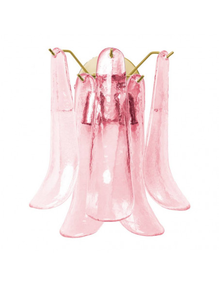 applique vintage in vetro di murano sella rosa struttura oro applique vintage in vetro di murano sella rosa struttura oro