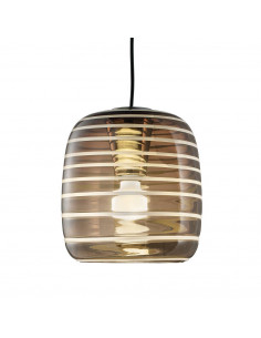 lampada a sospensione in vetro di murano striato bianco moderna fumè