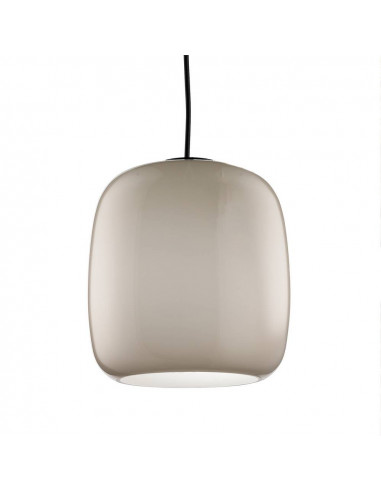 Lampe à suspension moderne en verre de Murano satiné gris tourterelle