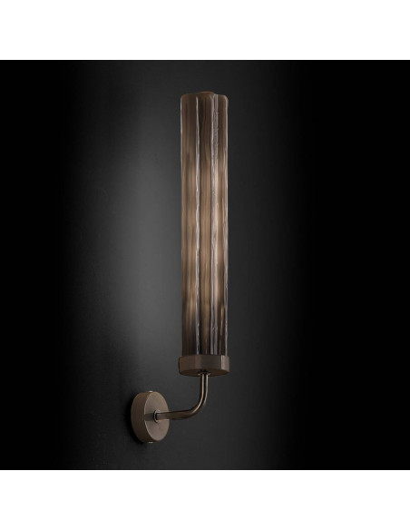 Applique a tubo tronchi moderna in vetro di Murano fumè Applique a tubo tronchi moderna in vetro di Murano fumè