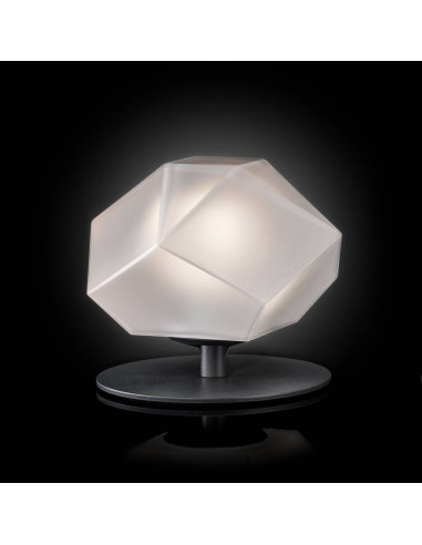 Modern geometric lampshade in gray Murano glass