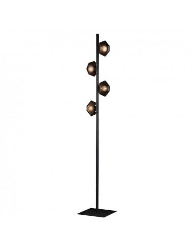 modern geometric floor lamp in smoked Murano glass