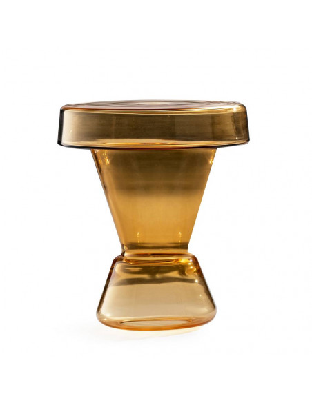 Tavolino da salotto in vetro di murano color ambra, modello alto Tavolino da salotto in vetro di murano color ambra, modello alto