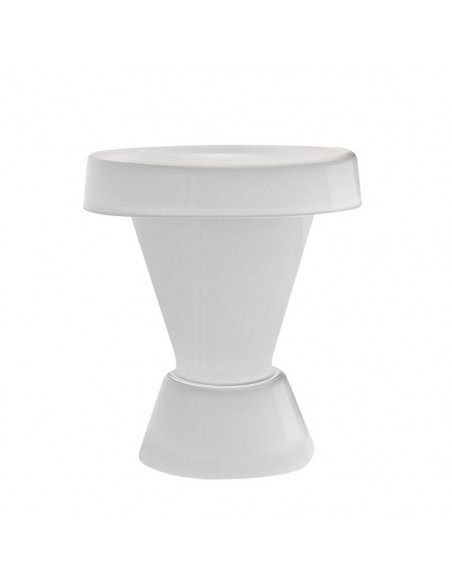 Tavolino da salotto in vetro di murano color bianco, modello alto