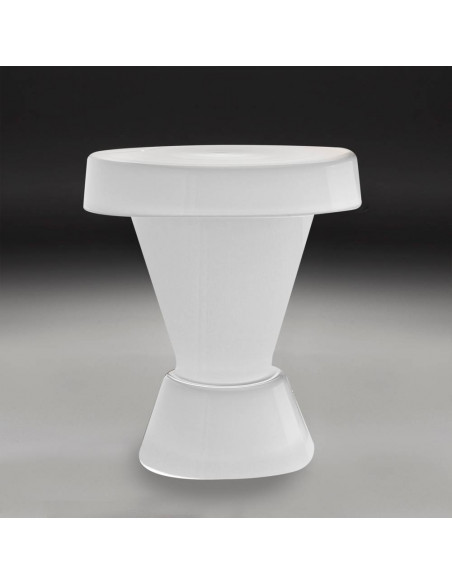 Tavolino da salotto in vetro di murano color bianco, modello alto