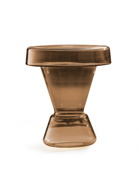 Tavolino da salotto in vetro di murano color fumè marrone, modello alto Tavolino da salotto in vetro di murano color fumè marrone, modello alto