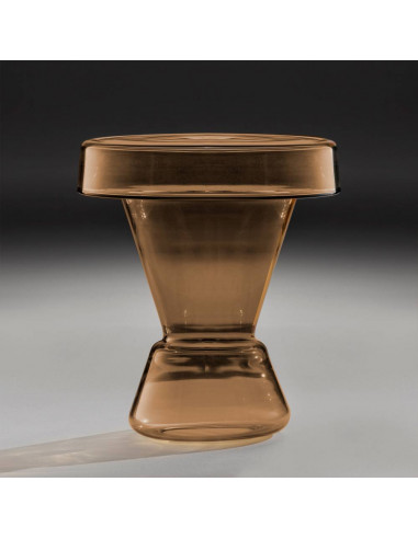 Tavolino da salotto in vetro di murano color fumè marrone, modello alto Tavolino da salotto in vetro di murano color fumè marrone, modello alto