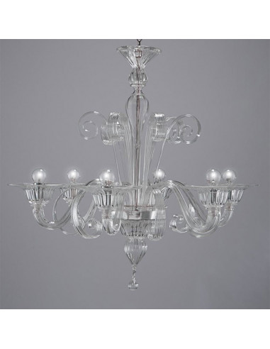 Bassa Laguna - Murano glass chandelier with 6 lights