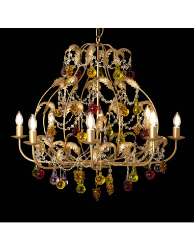 Murano glass chandelier with gold decorations