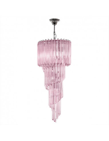 Modern Murano luxury chandelier - Quadriedri glass - Crystal Pink
