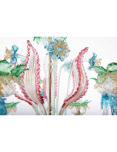 Casinò lampadario in vetro di murano dettaglio foglie Casinò lampadario in vetro di murano dettaglio foglie