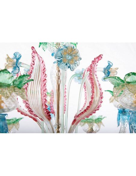 Casinò lampadario in vetro di murano dettaglio foglie Casinò lampadario in vetro di murano dettaglio foglie