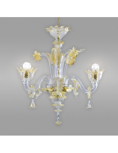 Lampadario classico ed elegante in vetro di Murano modello Imperiale - Oro