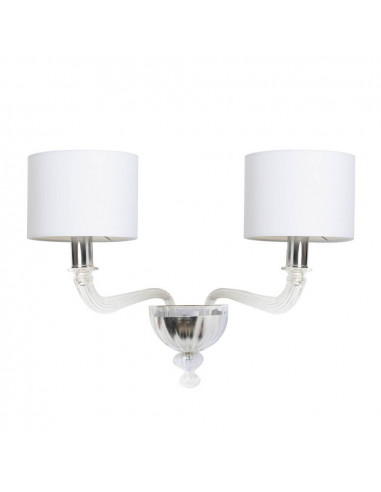 Murano glass wall lamp with fabric lampshades
