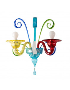 Applique multicolor in vetro di murano