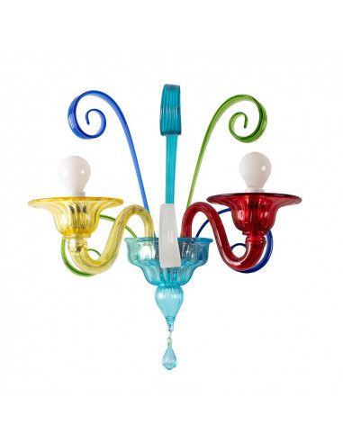 Multicolored Murano glass wall light