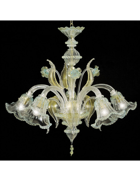 Classic Murano glass chandelier model Ninfa gold