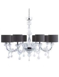 Modern Rezzonico Murano chandelier with fabric lampshades