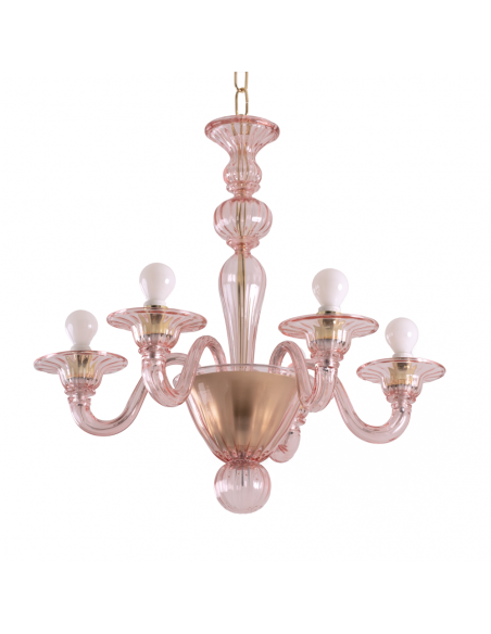 Lustre rose pêche fuzz, couleur 2024 en verre de Murano