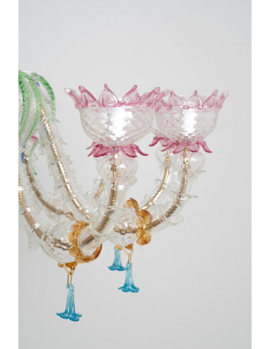 Lampadario ca'rezzonico sospiro di laguna - multicolor e foglie colpo di vento dettaglio tazza