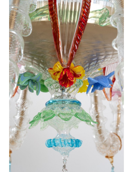 fiore Lampadario ca'rezzonico sospiro di laguna - multicolor e foglie colpo di vento dettaglio