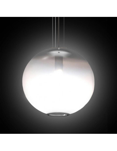lampada a sospensione sfera in vetro di murano fumè sfumato moderna