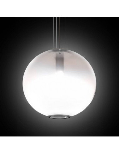 lampada a sospensione sfera in vetro di murano bianco sfumato moderna