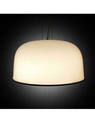 lampada a sospensione in vetro di murano fumè a campana