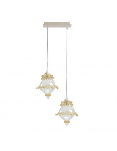 Mini Murano glass track pendant with two adjustable balloton spheres