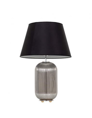 lampada moderna in vetro di murano, paralume in tessuto nero Design innovativo