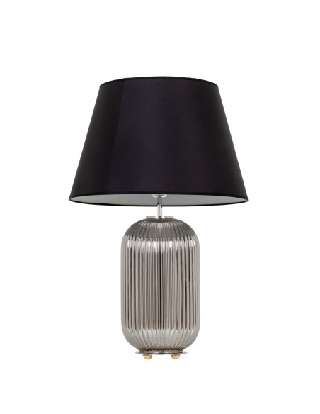 lampada moderna in vetro di murano, paralume in tessuto nero Design innovativo