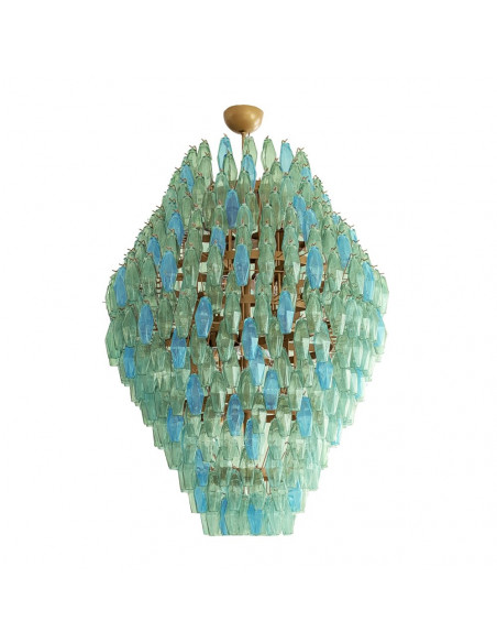 Lampadario vintage romboidale in vetro di Murano