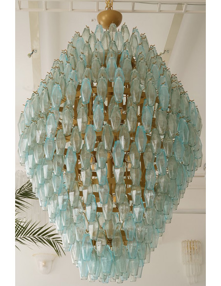 Vintage Rhomboid Murano Glass Chandelier Showroom