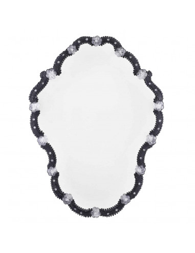 Venetian mirror with black Murano glass frame, Neri Riflessi model