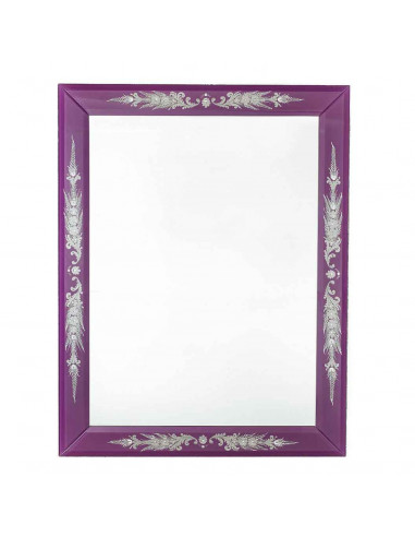 Specchio Veneziano in vetro di Murano con cornice viola