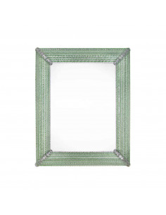 Specchio Veneziano in vetro di Murano con cornice verde