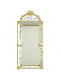 Specchio veneziano con cornice in vetro di murano oro modello Liagò