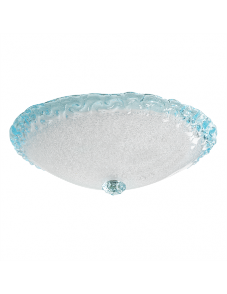 Plafoniera in vetro di Murano modello Vignole colore cristallo azzurro