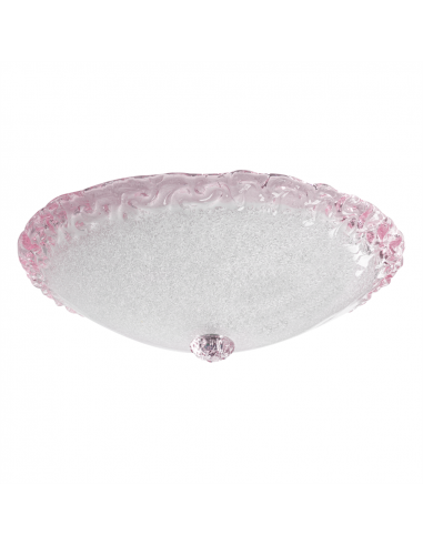 Plafoniera in vetro di Murano modello Vignole colore cristallo rosa