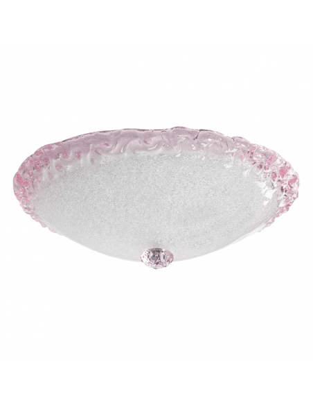 Plafoniera in vetro di Murano modello Vignole colore cristallo rosa